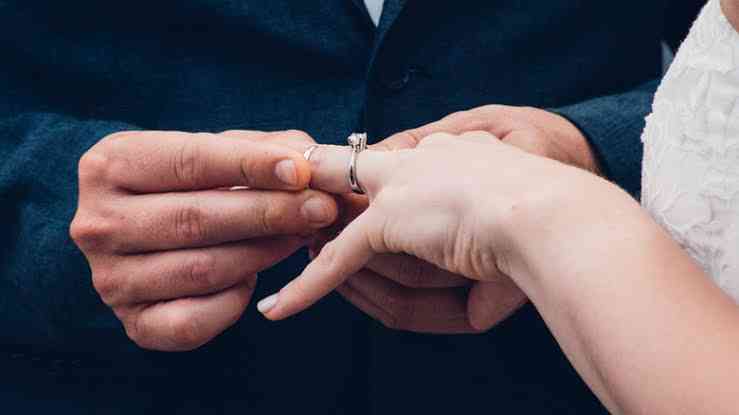 The wedding ring is place on the fourth finger of your left hand because it's the only finger that has a vein linking directly to your heart. - MirrorLog